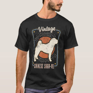 T-shirt Chinois Shar Pei Vintage Retro Classic Chien Love