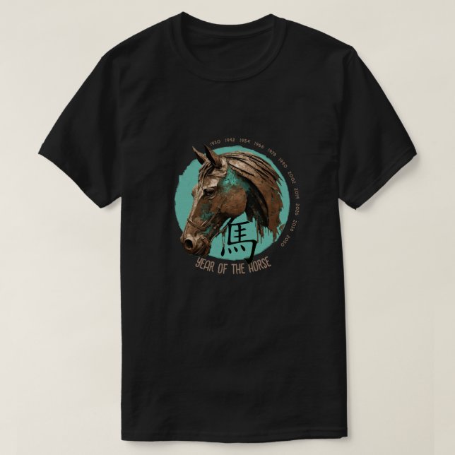 T-shirt chinois Zodiac "Cheval" (Design devant)