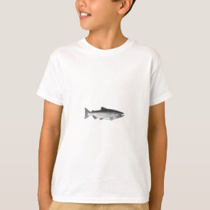 T-shirt Chinook - logo de saumon quinte (noir et blanc)