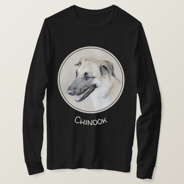 T-shirt Chinook (oreilles d'hélicoptère) Peinture - Chien  (Design devant)