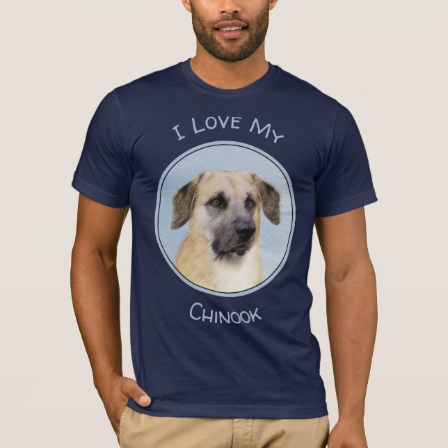 T-shirt Chinook (Oreilles Laissées) Peinture - Art Chien o (Devant)