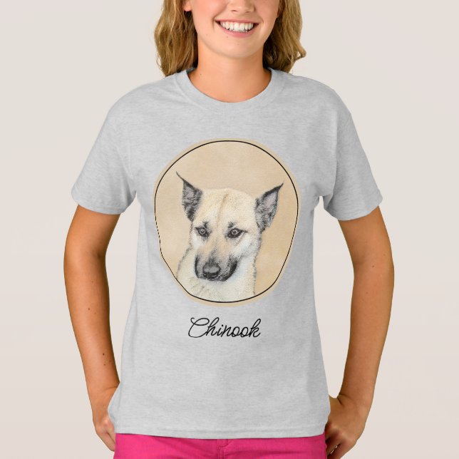 T-shirt Chinook (Oreilles Pointées) Peinture - Art Chien o (Devant)
