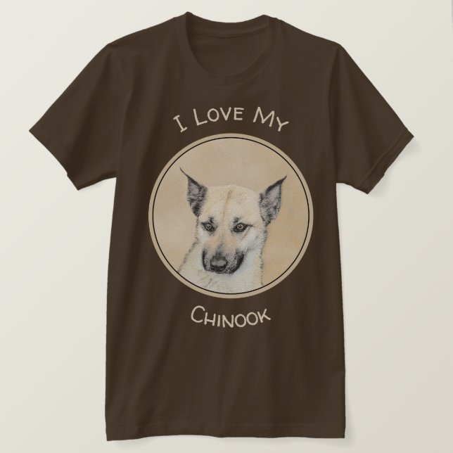 T-shirt Chinook (Oreilles Pointées) Peinture - Art Chien o (Design devant)