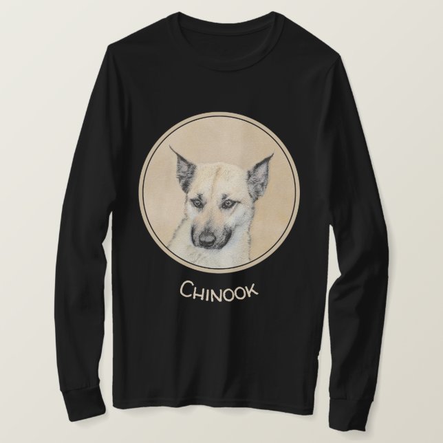 T-shirt Chinook (Oreilles Pointées) Peinture - Art Chien o (Design devant)