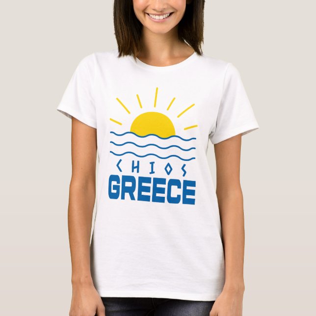 T-shirt Chios Grèce Ensoleillement Et Vagues De La Mer Fem (Devant)