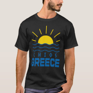 T-shirt Chios Grèce Soleil et Mer Noir hommes