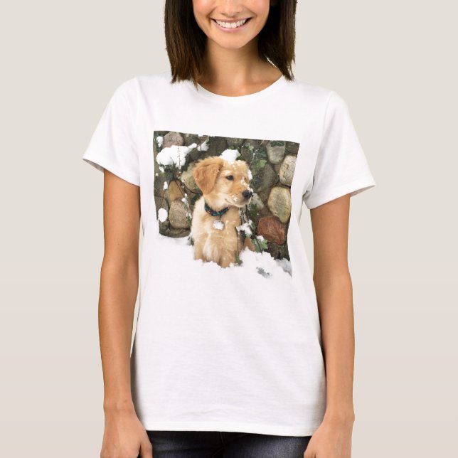 T-shirt Chiot à neige (Devant)