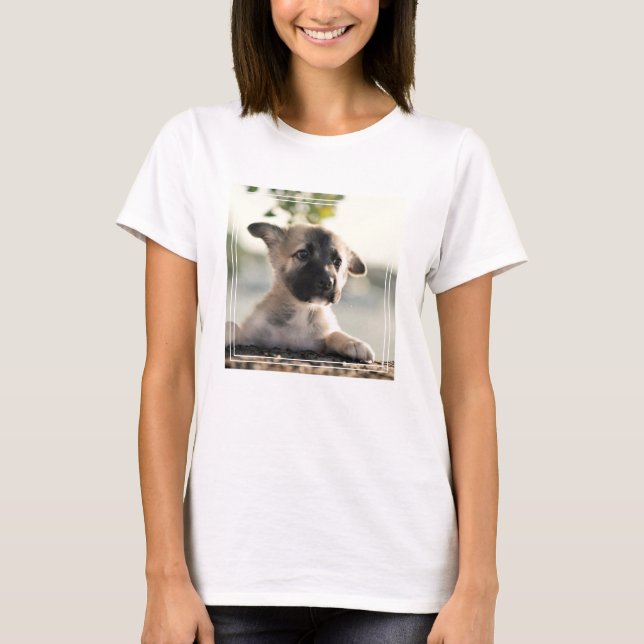 T-shirt Chiot allemand sur la corniche (Devant)