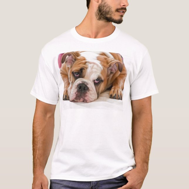T-shirt Chiot anglais de bouledogue (Devant)