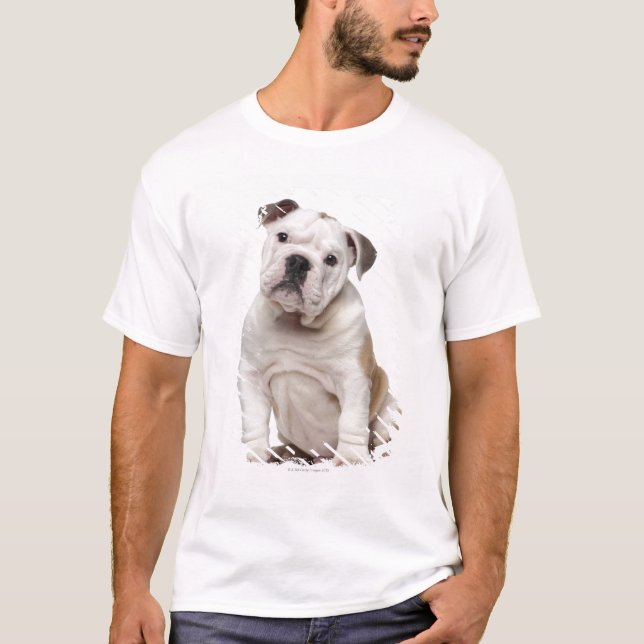 T-shirt Chiot anglais de bouledogue (2 mois) (Devant)