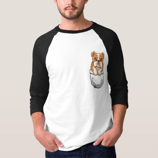 T-shirt Chiot anglais mignon de bouledogue de poche (Devant)