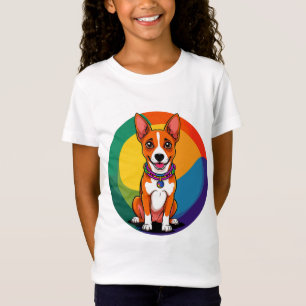 T-Shirt Chiot animé mignon avec collier