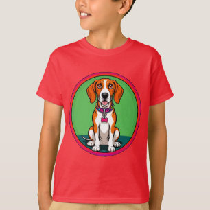 T-shirt Chiot animé mignon avec collier