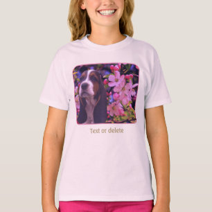 T-shirt Chiot Basset Hound Fleurit Art Canin