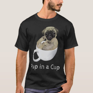 T-shirt Chiot Carlin Dans Une Tasse à Thé