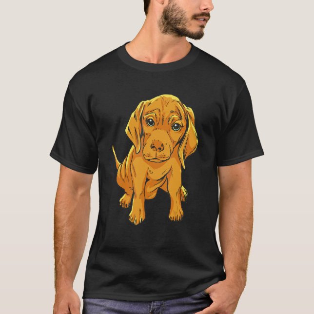 T-shirt Chiot Chien Retriever Doré (Devant)