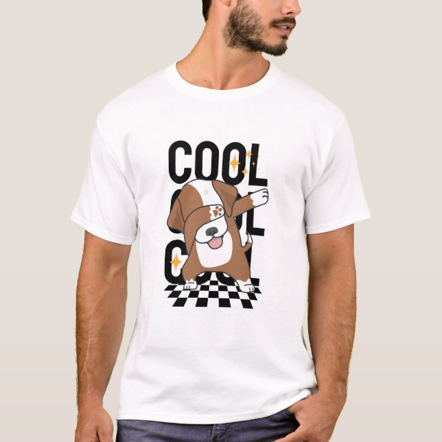 T-shirt Chiot dansant cool (Devant)