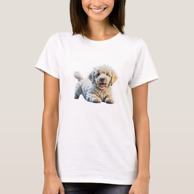 T-shirt Chiot de caniche (Devant)