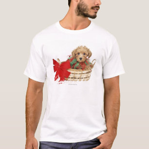 T-shirt Chiot de caniche se reposant dans le panier de