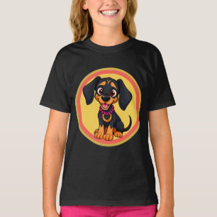T-shirt Chiot de dessin animé adorable