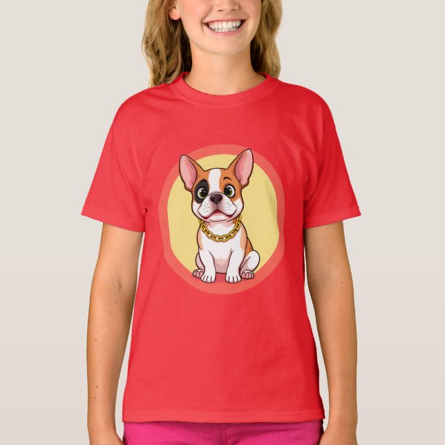 T-shirt Chiot de dessin animé adorable (Devant)