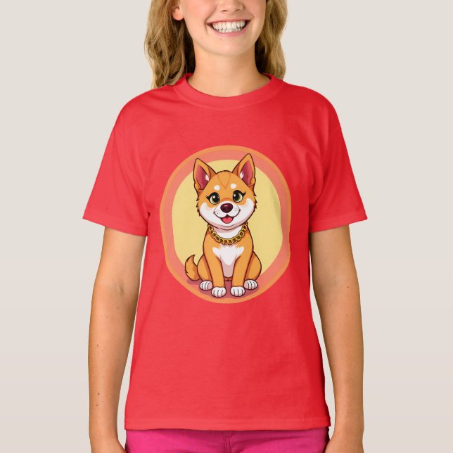 T-shirt Chiot de dessin animé adorable (Devant)