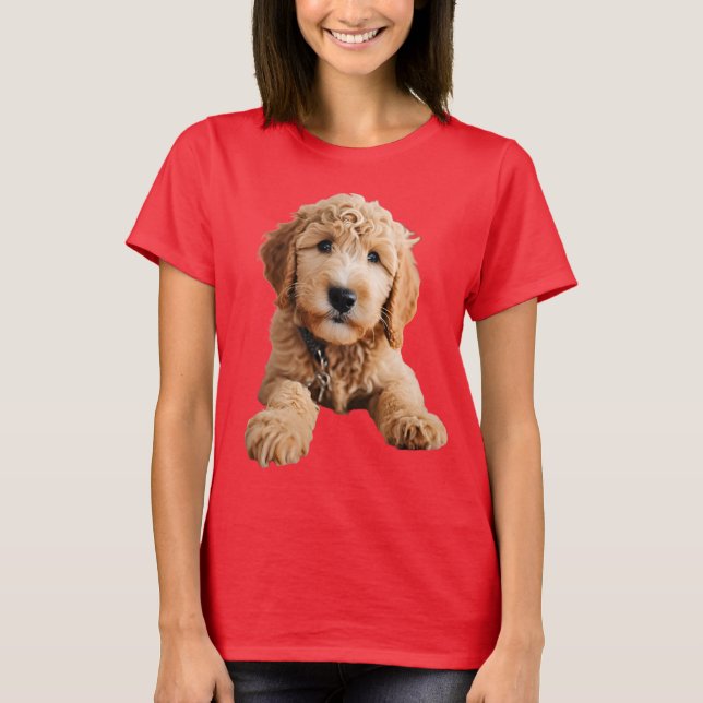 T-shirt Chiot de Doodle Doré (Devant)