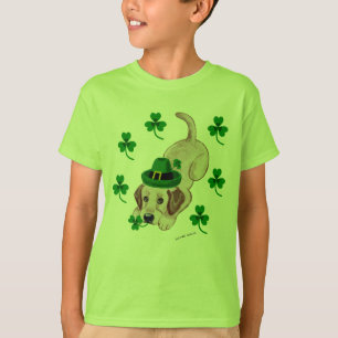T-shirt Chiot de Labrador de jaune du jour de St Patrick