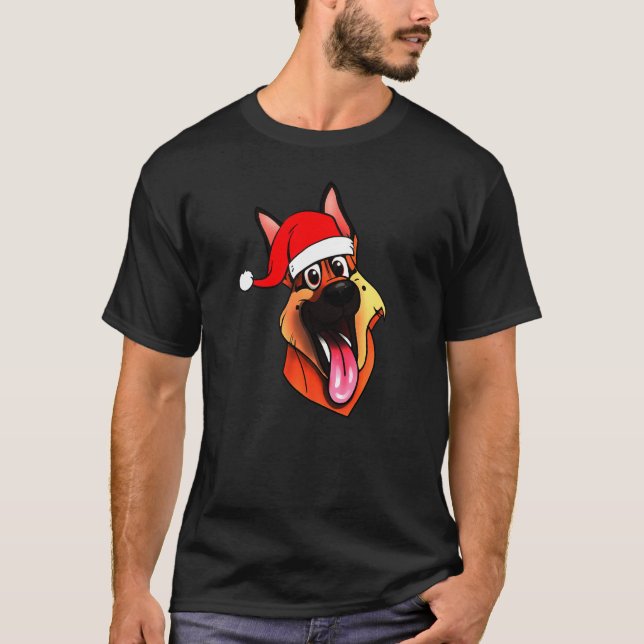 T-shirt Chiot de Noël allemand berger (Devant)