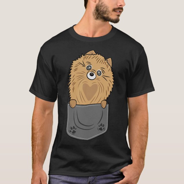 T-shirt Chiot de poche Poméranie (Devant)