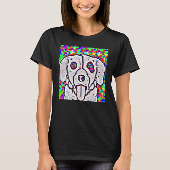 T-shirt Chiot de repérage blanc Labrador joli chiot de chi (Devant)