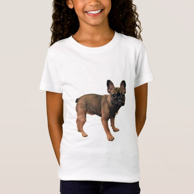 T-Shirt Chiot de taureau français de couleur vive (Devant)