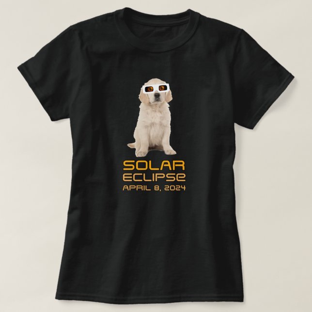 T-shirt Chiot d'éclipse solaire (Design devant)