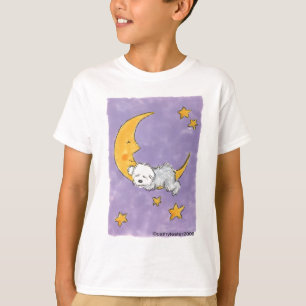 T-shirt Chiot dormant sur la lune