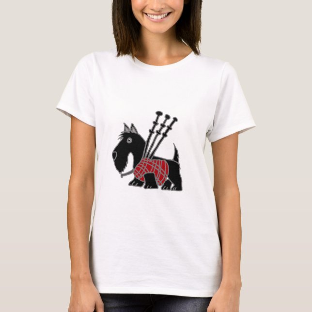 T-shirt Chiot drôle de Terrier d'écossais jouant des (Devant)