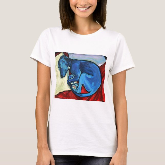 T-shirt "Chiot du whippet des bleus layette (Devant)