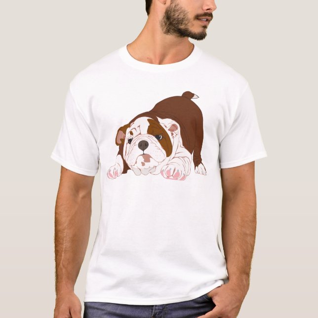 T-shirt Chiot espiègle de bouledogue de chiot de tuf (Devant)