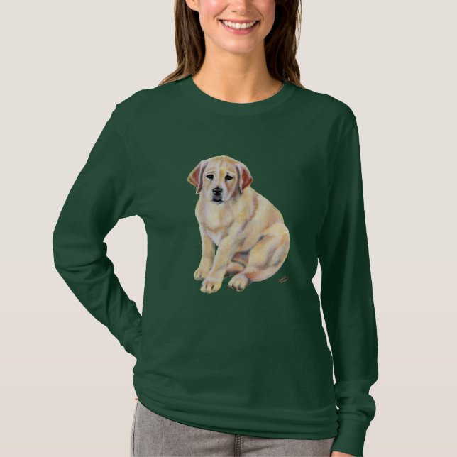 T-shirt Chiot jaune de Labrador (Devant)