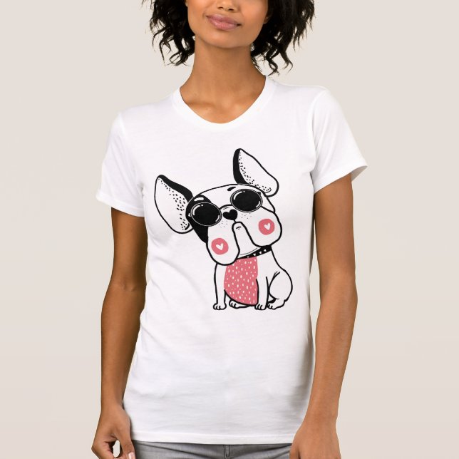T-shirt chiot mignon (Devant)
