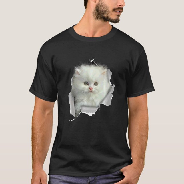 T-shirt Chiot Mignon Chat Persan Visage Chat Persan (Devant)