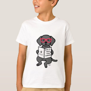 T-shirt Chiot noir de Labrador de hippie