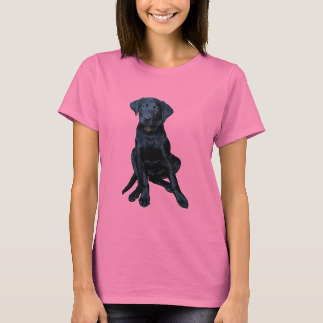 T-shirt Chiot noir du laboratoire (Devant)