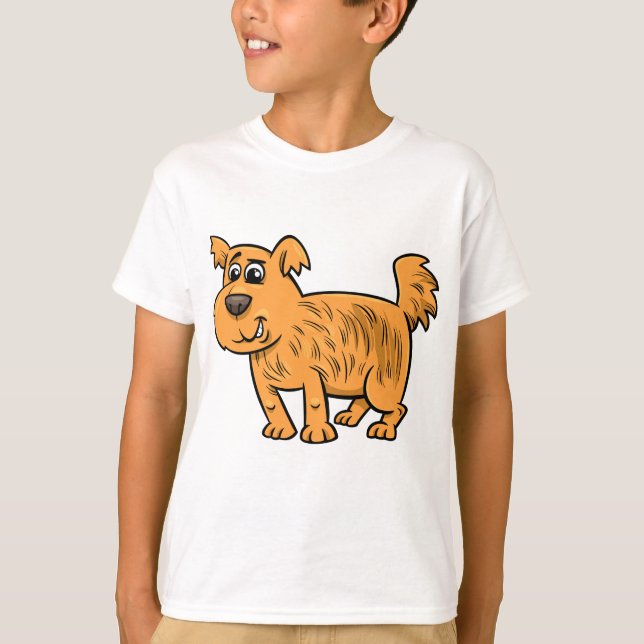 T-shirt Chiot orange débraillé (Devant)