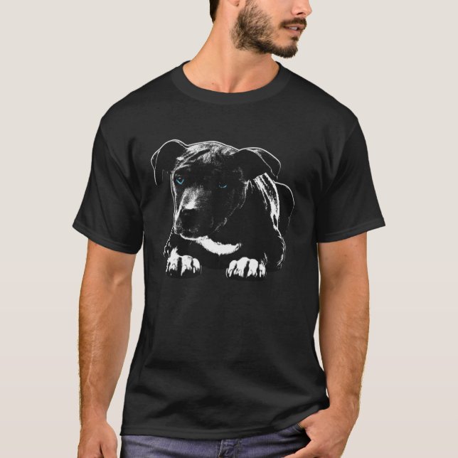 T-shirt Chiot Pitbull Mignon (Devant)