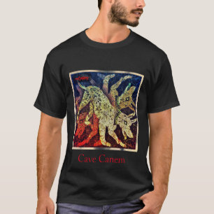 T-shirt chiot rouge "canem de caverne "