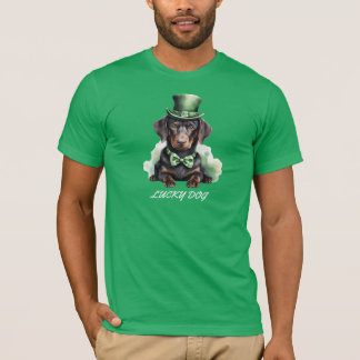 T-shirt Chiot Teckel Mignon St. Patrick's Day Chien Chance