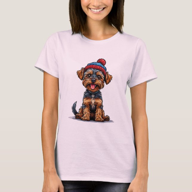 T-shirt Chiot Yorkshire Terrier adorable (Devant)