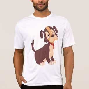 T-shirt Chiote Brun Assis Chien Sucré Heureux