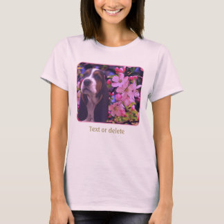 T-shirt Chiots Basset Hound Fleurs Art Chien 