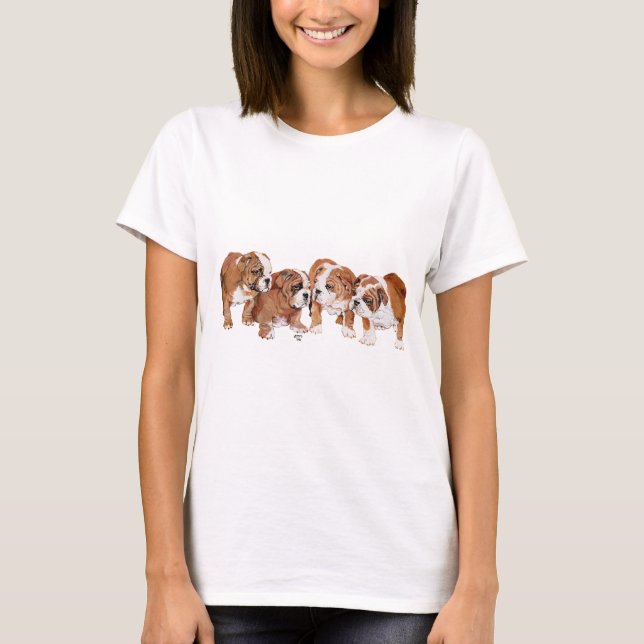 T-shirt Chiots Bouledogue Anglais (Devant)